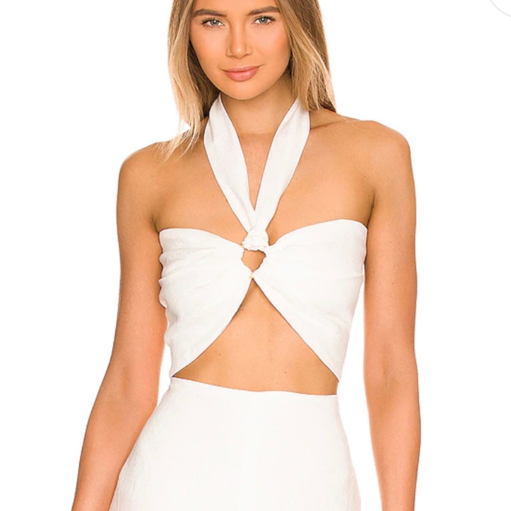Just Bee Queen Carolina Top White Ecru Size Small